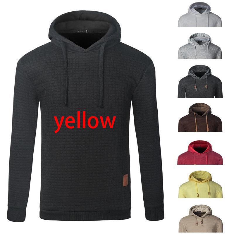 Men's Jacquard Sweater Long-sleeved Hoodie Warm Color Hooded Sweatshirt Jacket - 3KDyn