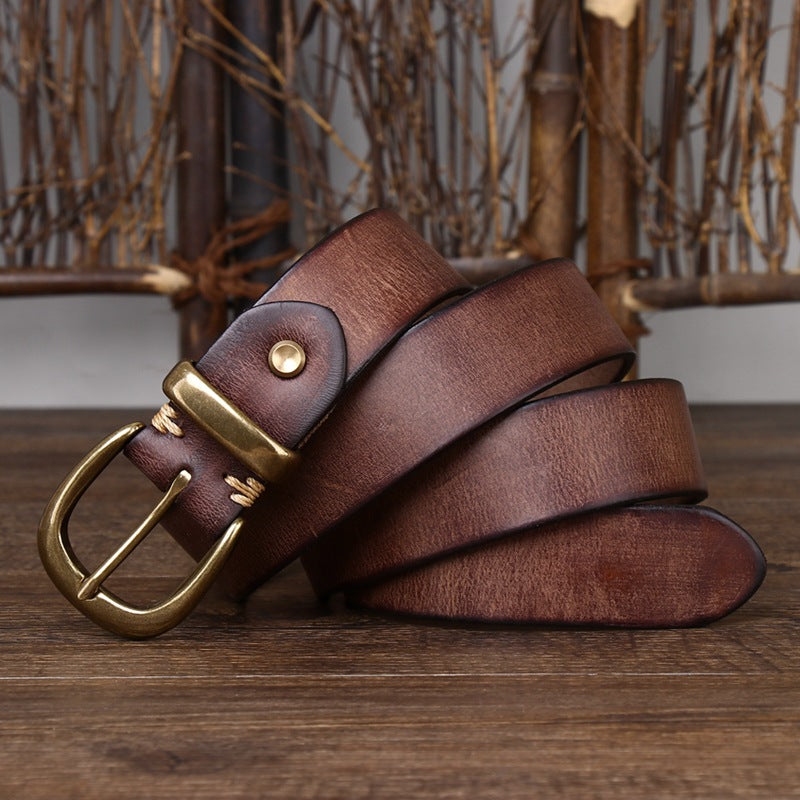 Men's Vintage Distressed Cowhide Leather Belt – product image 2