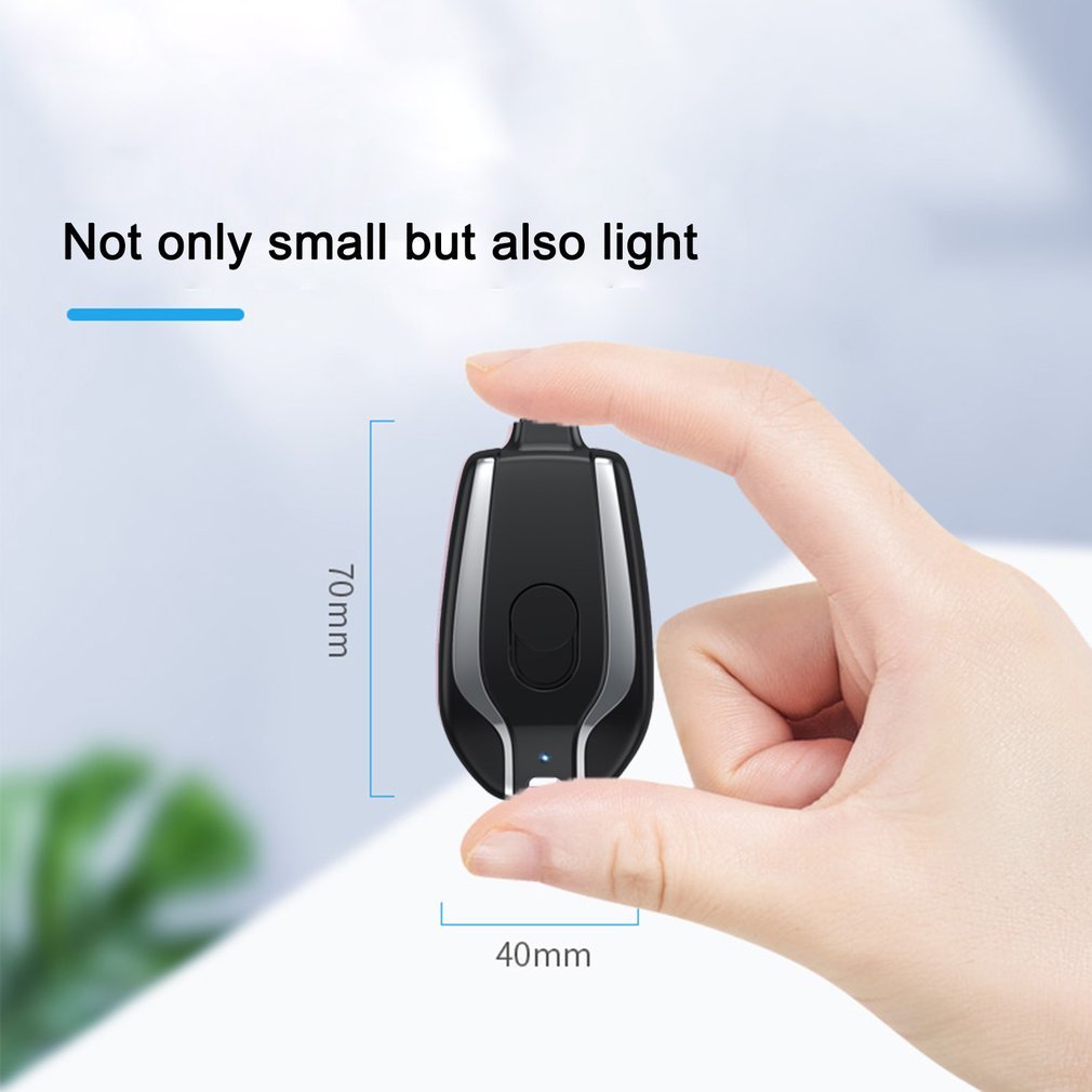 1500mAh Mini Keychain Power Bank - Ultra-Compact Type-C Fast Charging Backup Battery Pack