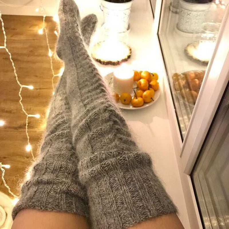 Over‑the‑Knee Knit Winter Socks – Long Cozy Pile - 3KDyn