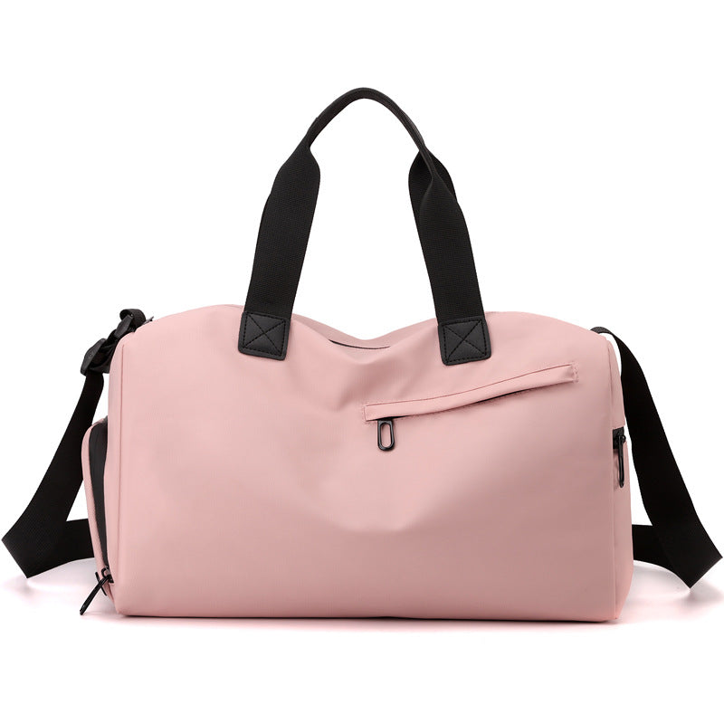 Gym duffel bag with wet dry and shoe compartments
