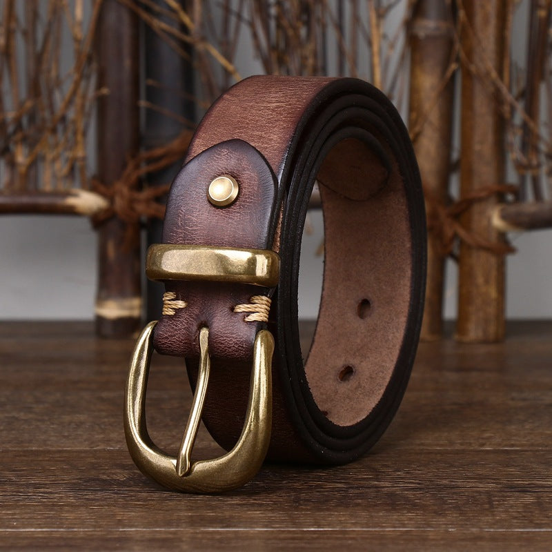 Men's Vintage Distressed Cowhide Leather Belt – product image 5