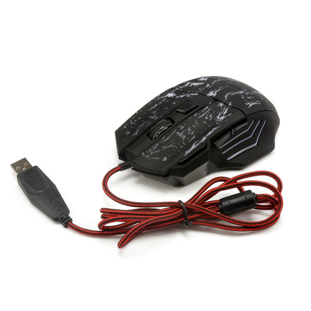 Ultra-Thin Wired Gaming Mouse with LED Lighting - 1200 DPI High-Precision