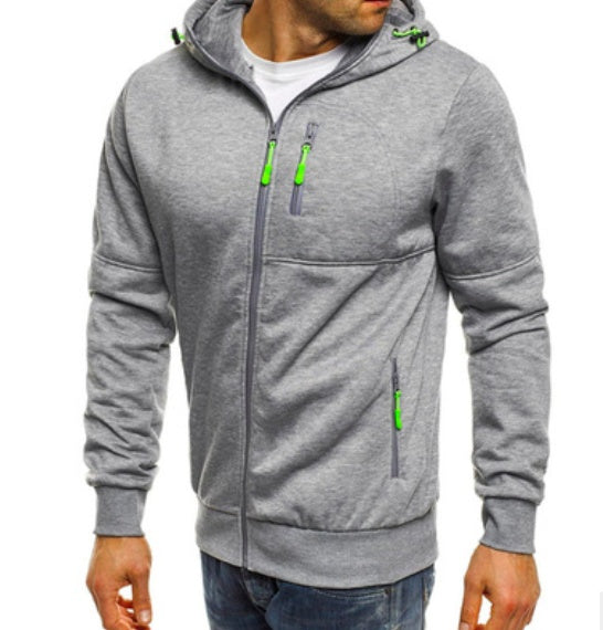 Men’s Cotton Hoodie Jacket – Casual Zip-Up with Hood & Pocket Design - 3KDyn