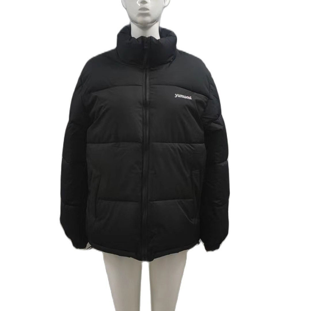 Women's Windproof Winter Puffer Jacket – Warm Thick Cotton Coat with High Collar - 3KDyn