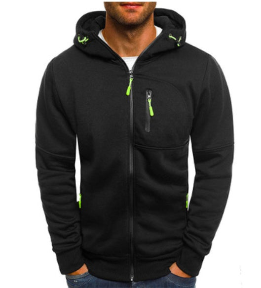 Men’s Cotton Hoodie Jacket – Casual Zip-Up with Hood & Pocket Design - 3KDyn