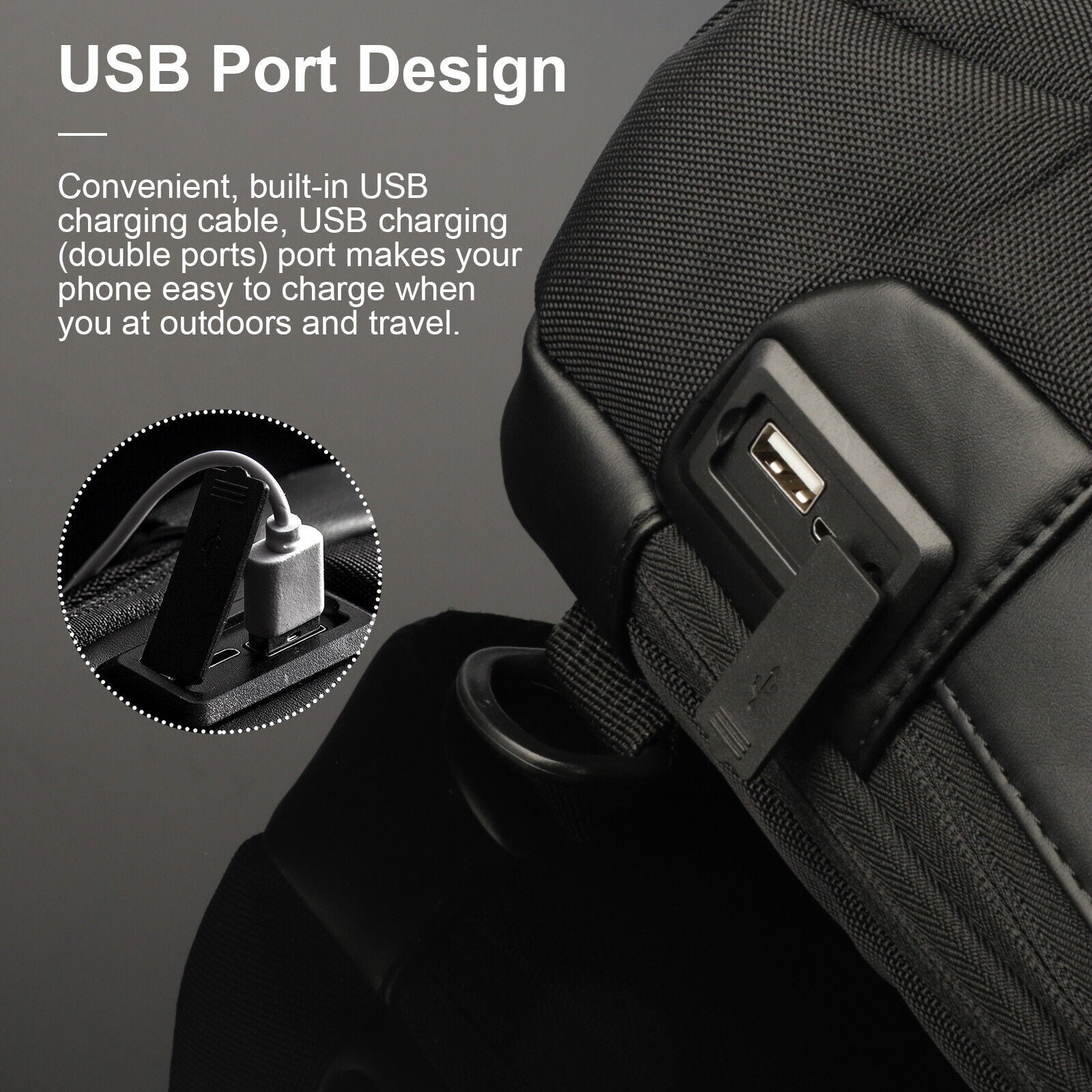 Men’s water-resistant anti-theft sling bag