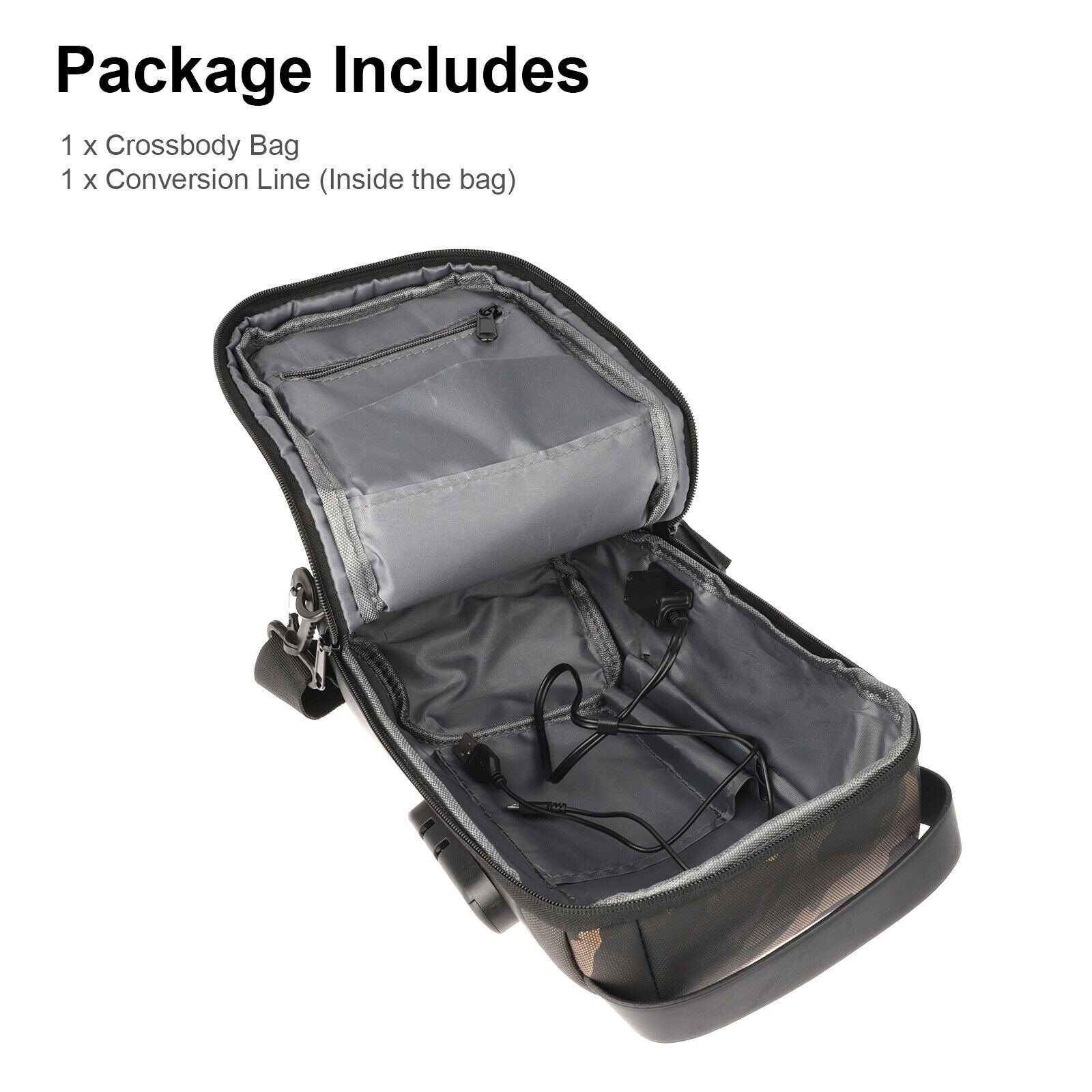 Men’s water-resistant anti-theft sling bag