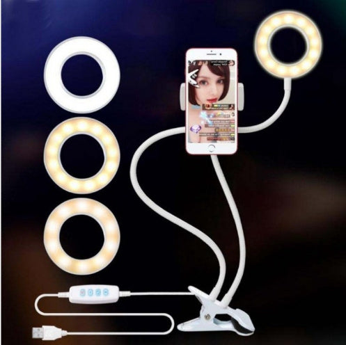 LED Selfie Ring Light with Adjustable Stand - 8cm for Makeup, Live Streaming, and Photography