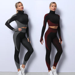 3PCS Yoga Set Seamless Sport Set Women Gym Clothing Leggings Women Crop Top Sports Bra Women Fitness Gym Set Womens Outfits Tracksuit - 3KDyn