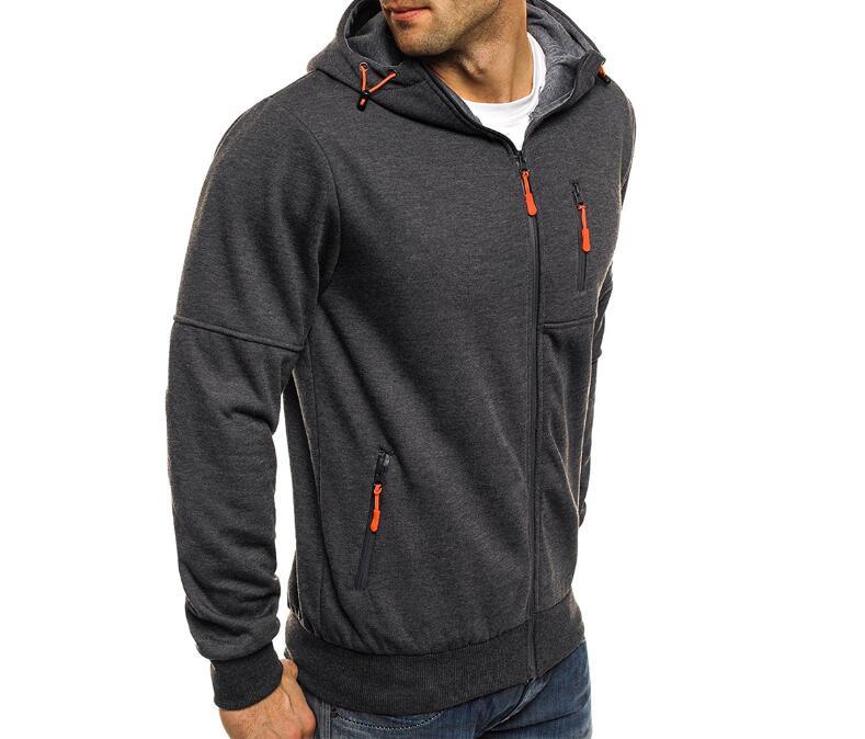 Men’s Cotton Hoodie Jacket – Casual Zip-Up with Hood & Pocket Design - 3KDyn