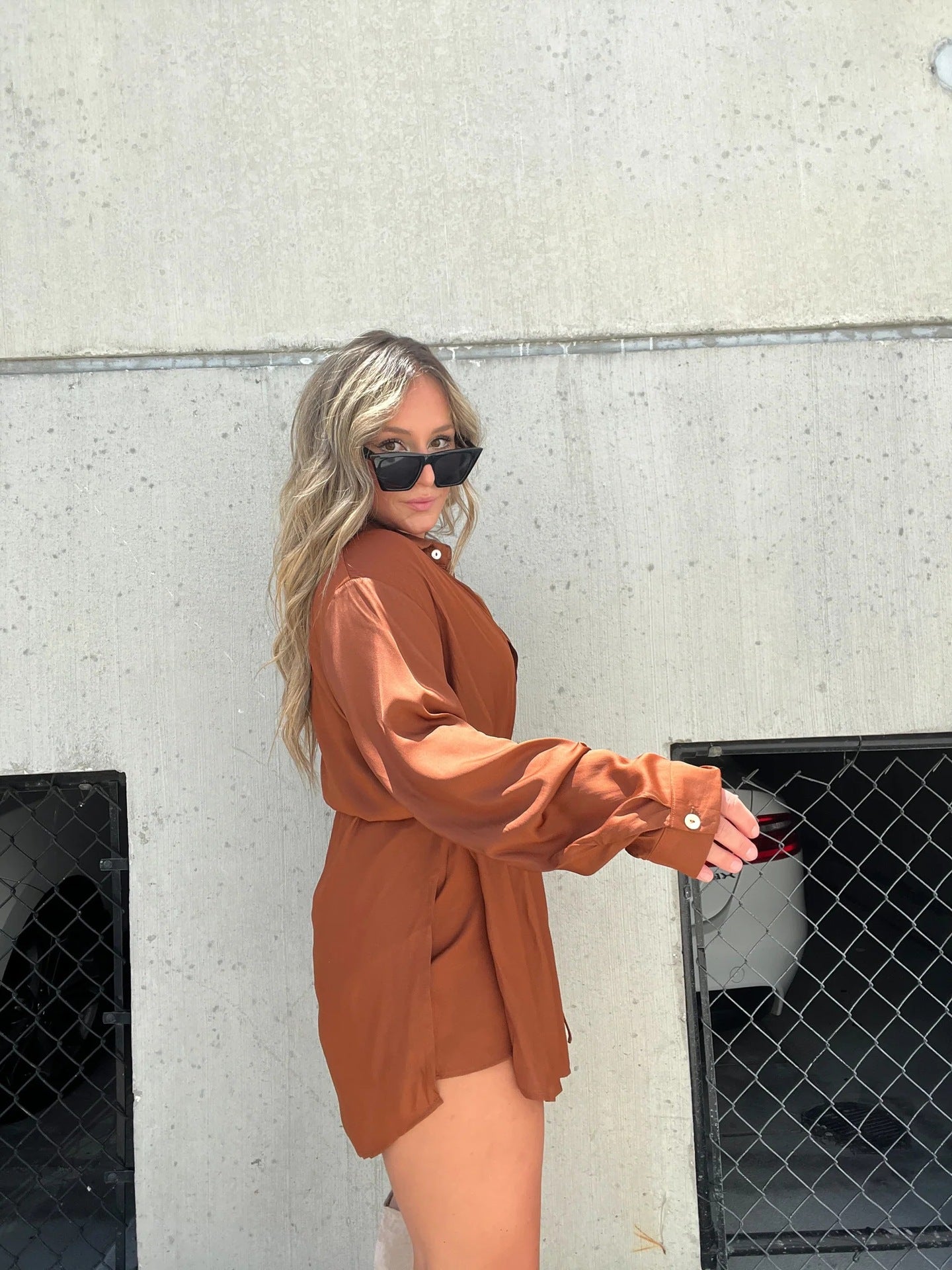 Women's Button-Up Shirt Dress – Long Sleeve, Casual Fit - 3KDyn