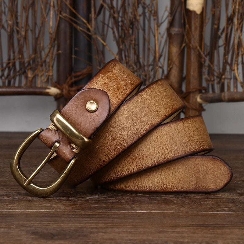Men's Vintage Distressed Cowhide Leather Belt – product image 9