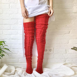 Over‑the‑Knee Knit Winter Socks – Long Cozy Pile - 3KDyn