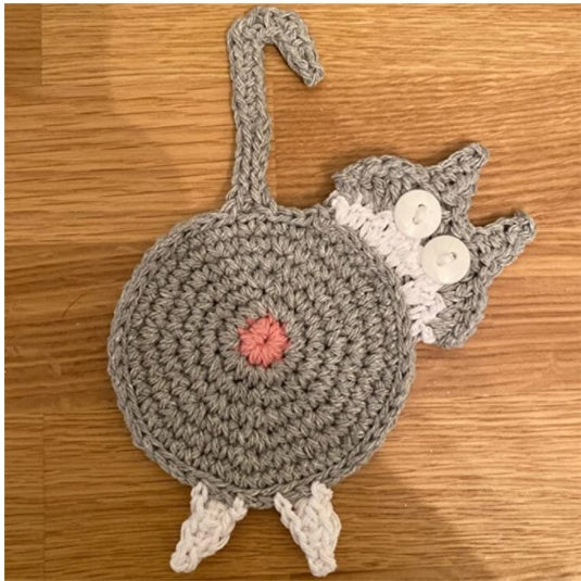 Cat Knitted Coaster for Dining