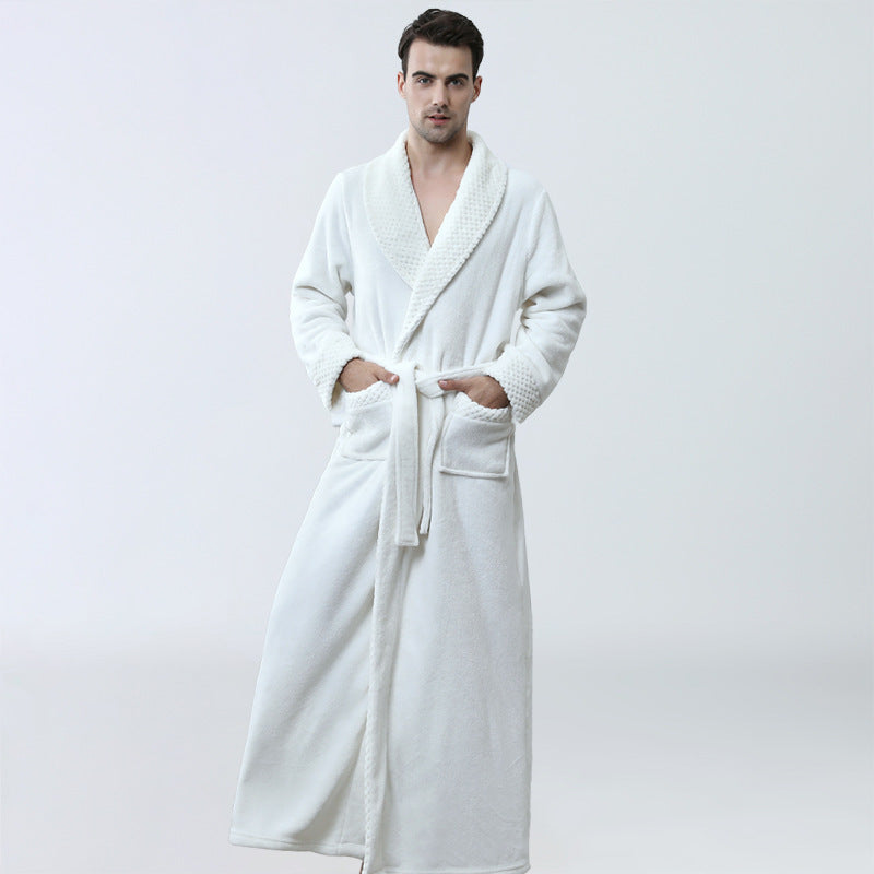 Men’s Thick Winter Fleece Robe – Soft, Warm & Unisex - 3KDyn