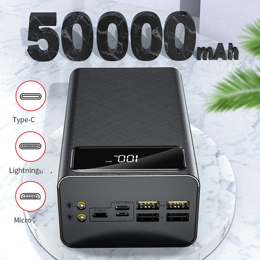 Digital Display High-Capacity Power Bank - 50,000mAh Portable Charger