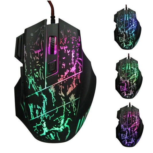 Ultra-Thin Wired Gaming Mouse with LED Lighting - 1200 DPI High-Precision