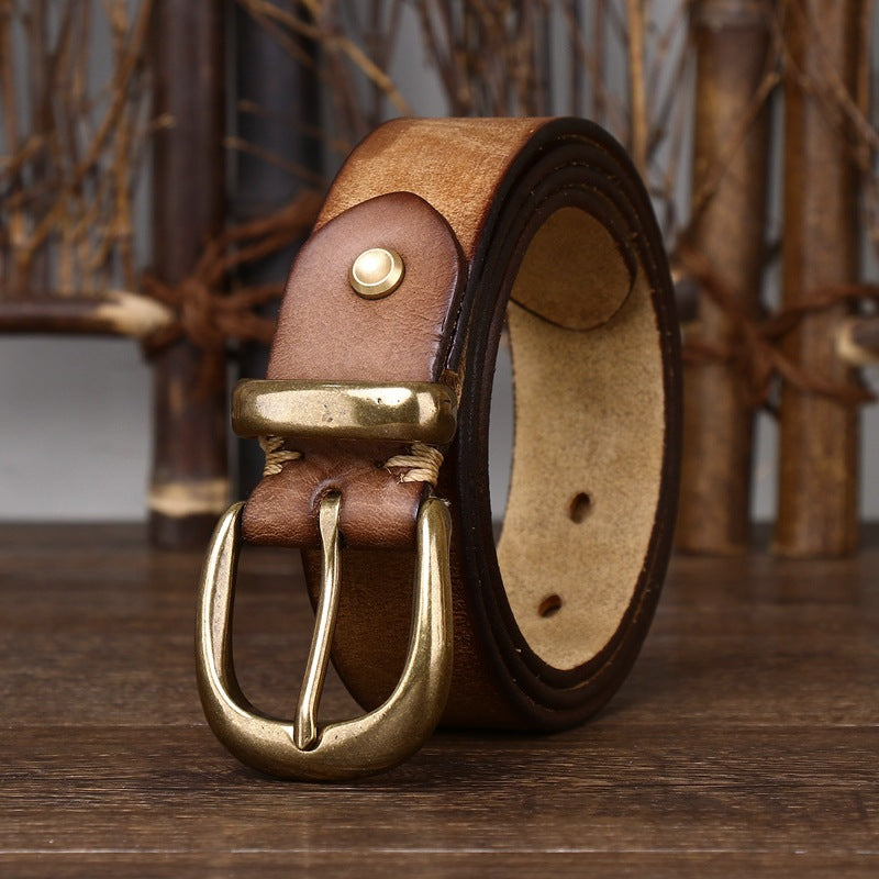 Men's Vintage Distressed Cowhide Leather Belt – product image 8