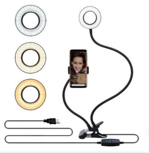 LED Selfie Ring Light with Adjustable Stand - 8cm for Makeup, Live Streaming, and Photography