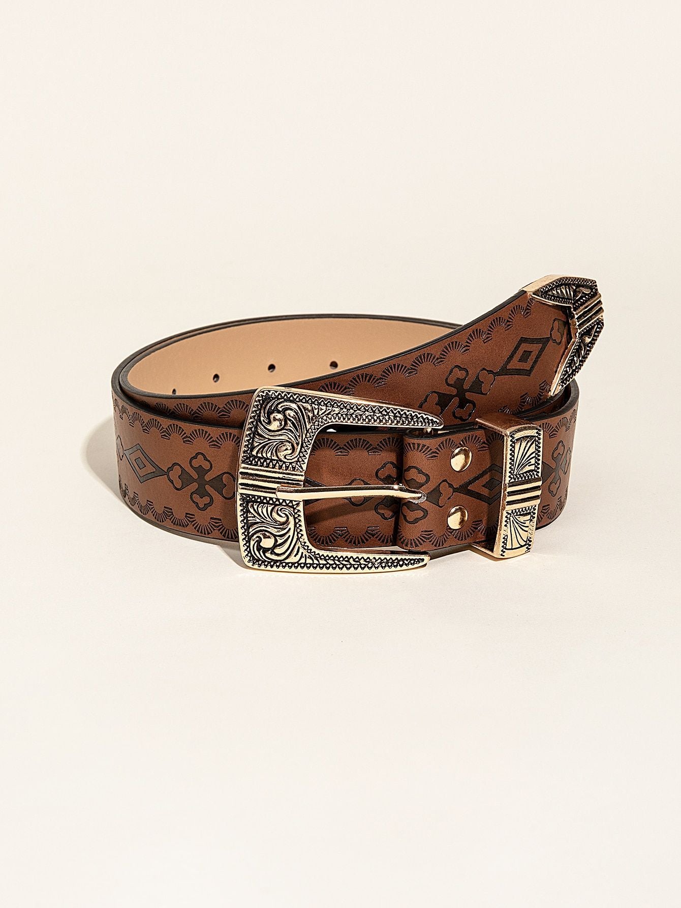 Women's Western Embossed PU Leather Belt – product image 5