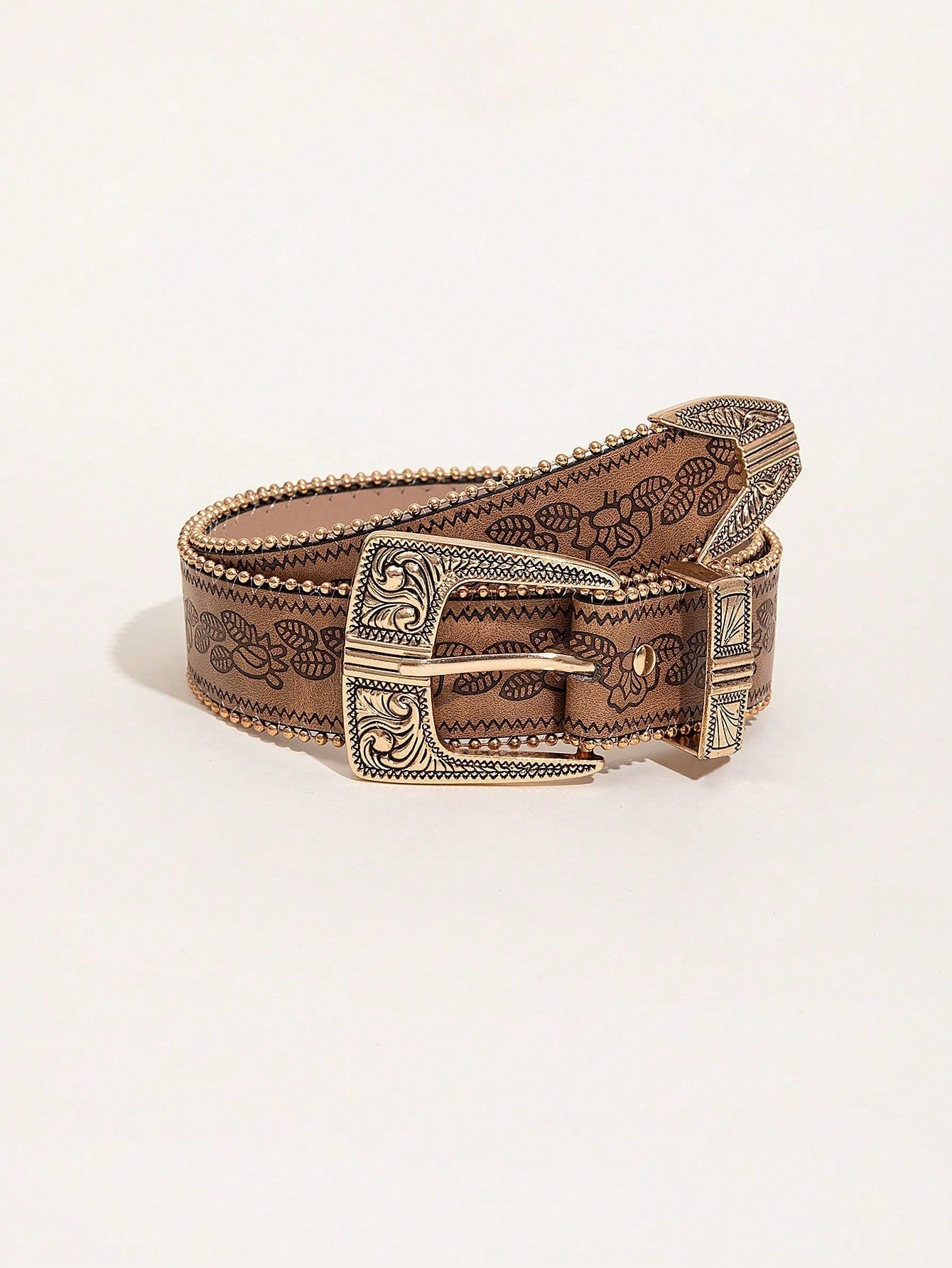 Women's Western Embossed PU Leather Belt – product image 9
