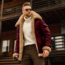 Men’s Winter Military Fleece Jacket – Fur Collar, Warm Parka, Multiple Pockets - 3KDyn