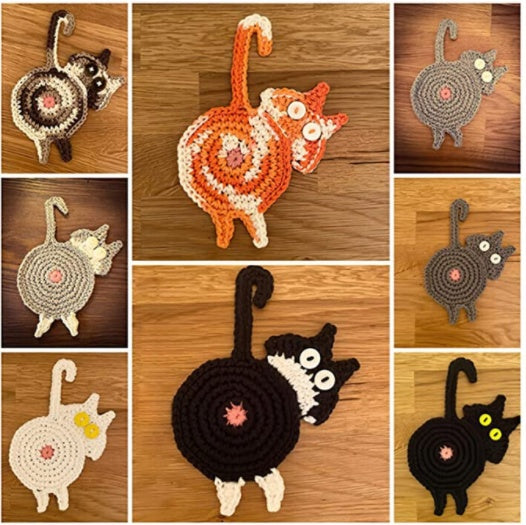 Cat Knitted Coaster for Dining
