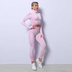 3PCS Yoga Set Seamless Sport Set Women Gym Clothing Leggings Women Crop Top Sports Bra Women Fitness Gym Set Womens Outfits Tracksuit - 3KDyn