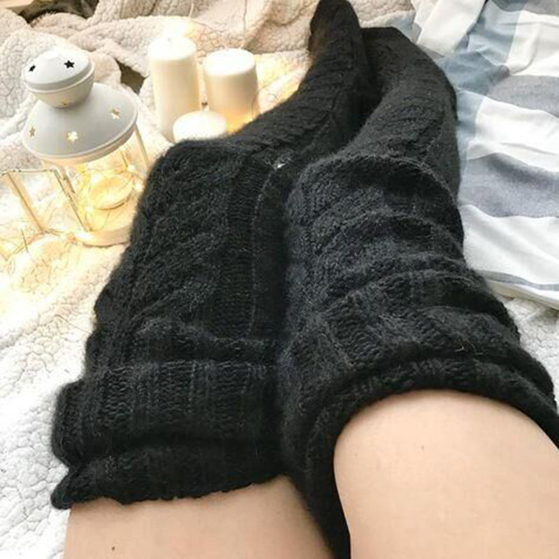 Over‑the‑Knee Knit Winter Socks – Long Cozy Pile - 3KDyn