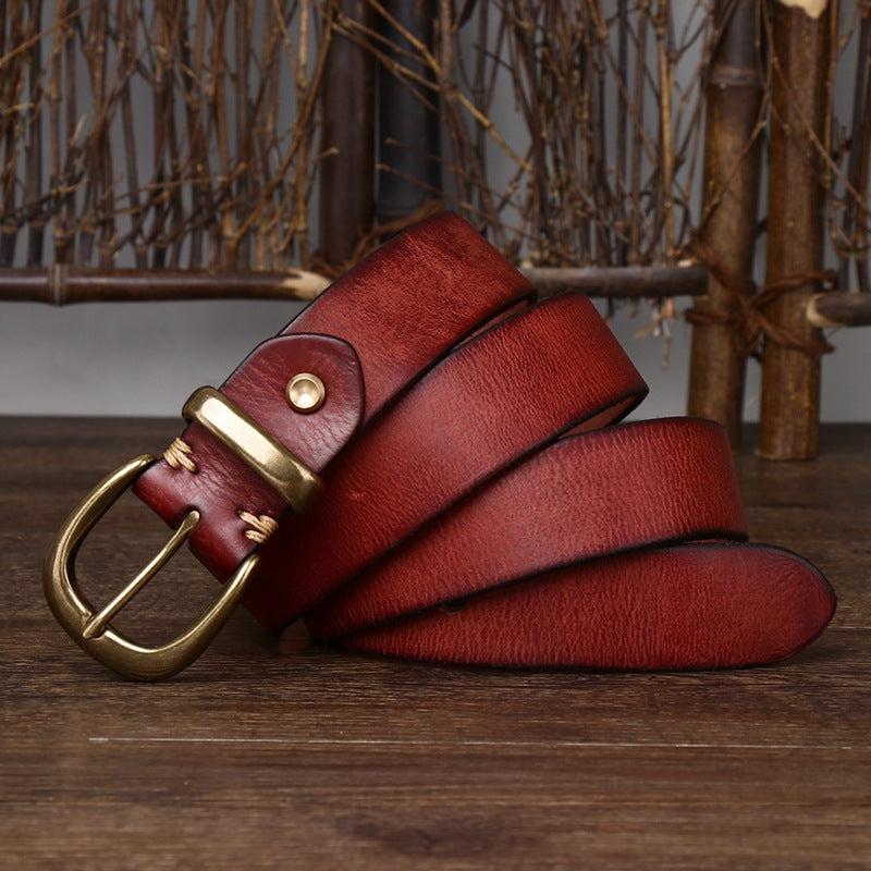 Men's Vintage Distressed Cowhide Leather Belt – product image 4