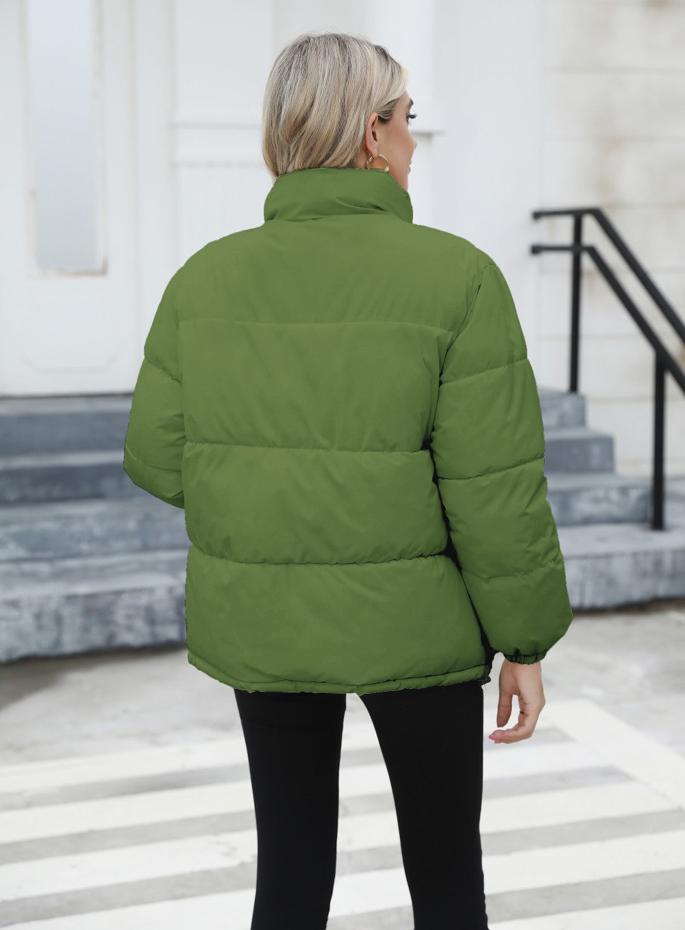 Women's Windproof Winter Puffer Jacket – Warm Thick Cotton Coat with High Collar - 3KDyn