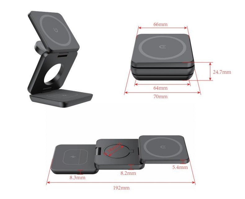 Magnetic Suction Wireless Charging And Folding Phone Holder - 3KDyn