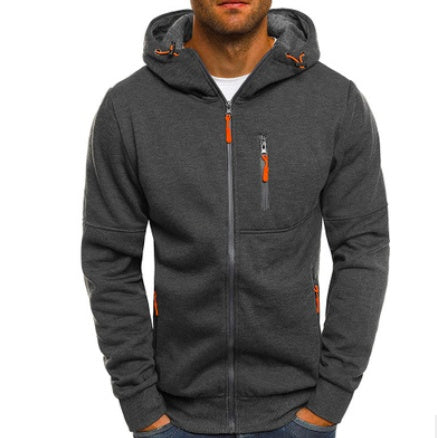 Men’s Cotton Hoodie Jacket – Casual Zip-Up with Hood & Pocket Design - 3KDyn