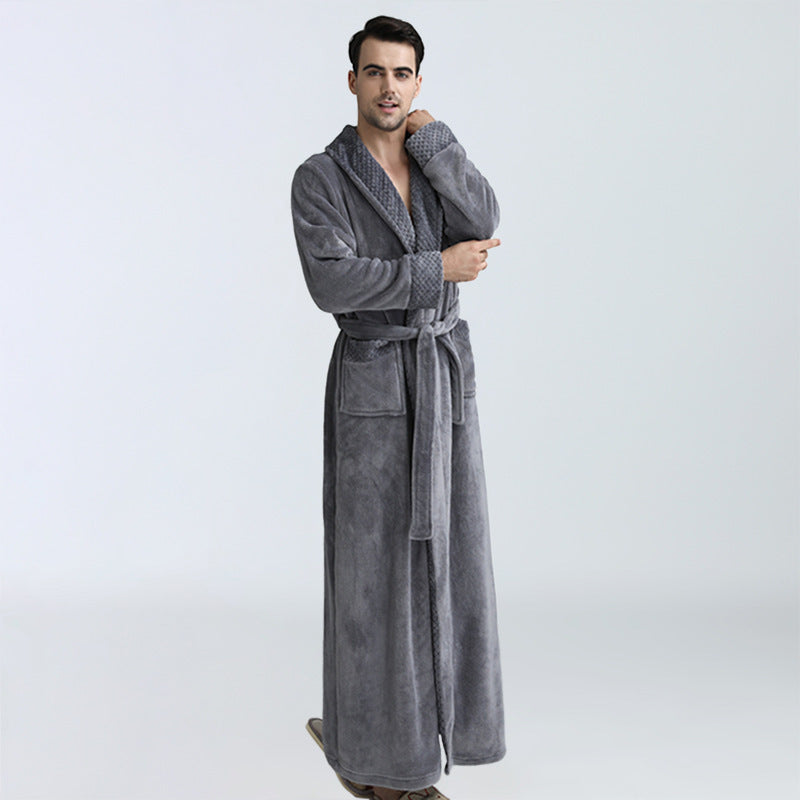Men’s Thick Winter Fleece Robe – Soft, Warm & Unisex - 3KDyn