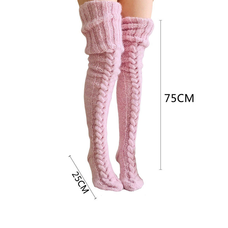Over‑the‑Knee Knit Winter Socks – Long Cozy Pile - 3KDyn