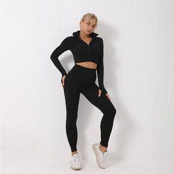 3PCS Yoga Set Seamless Sport Set Women Gym Clothing Leggings Women Crop Top Sports Bra Women Fitness Gym Set Womens Outfits Tracksuit - 3KDyn