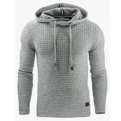Men's Jacquard Sweater Long-sleeved Hoodie Warm Color Hooded Sweatshirt Jacket - 3KDyn