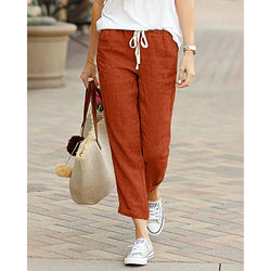 Autumn Cotton Women's Pants Y2K Black Drawstring Elastic Waist Casual Pants Female Loose Fashion Elegant Ladies Bottom - 3KDyn