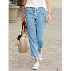 Autumn Cotton Women's Pants Y2K Black Drawstring Elastic Waist Casual Pants Female Loose Fashion Elegant Ladies Bottom - 3KDyn