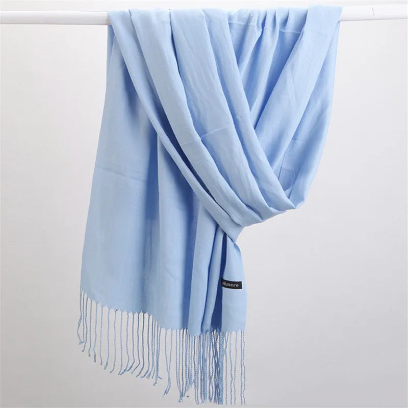 Women’s soft solid-color long scarf
