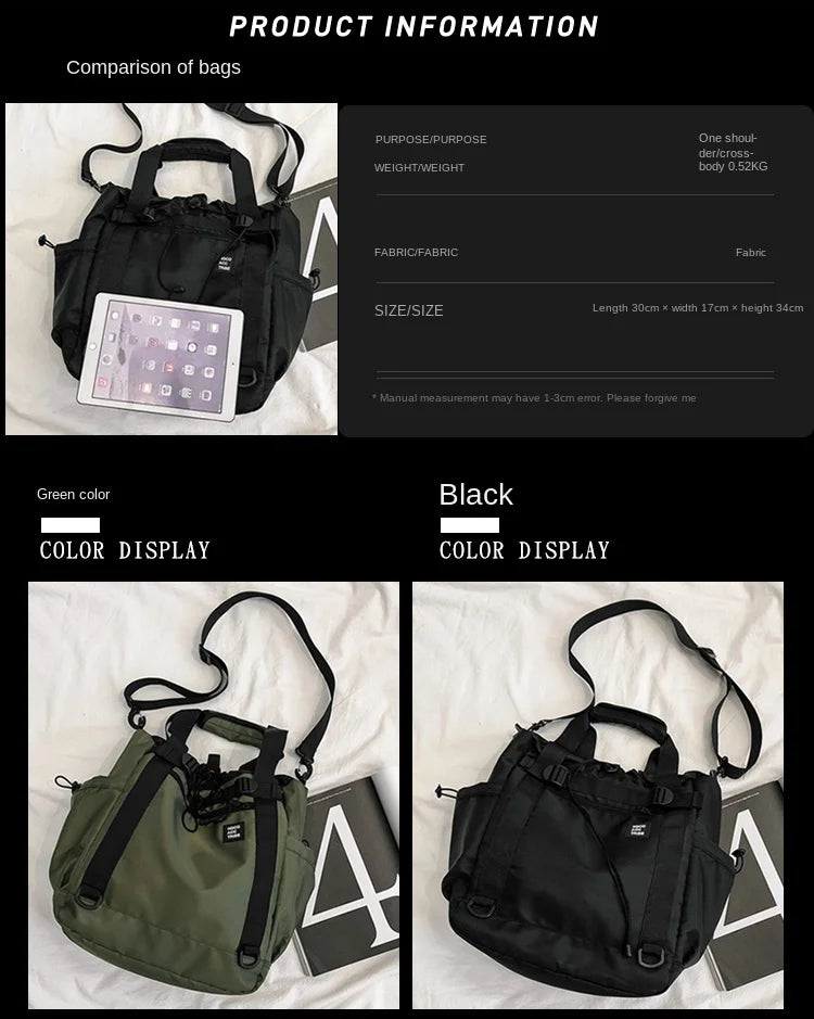 Men's nylon utility crossbody shoulder bag | 3KDyn