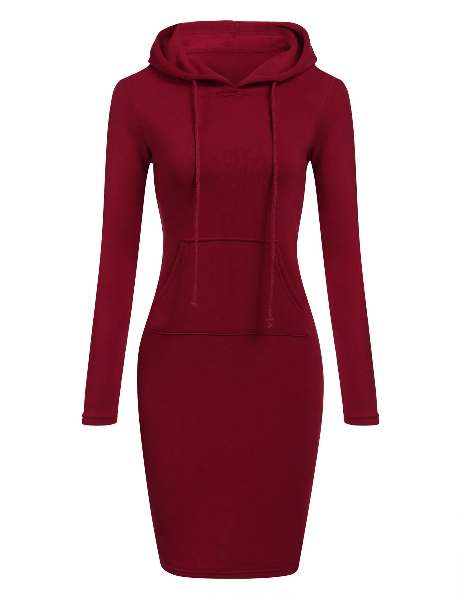 Long Sleeve Hoodie Dress with Pockets – Slim Fit Casual Style - 3KDyn