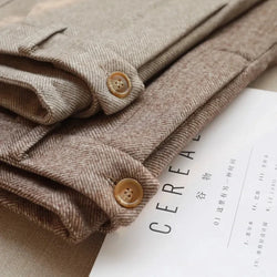 Woolen Pants Women's Harem Pencil Pants 2024 Autumn Winter High Waisted Casual Suit Pants Office Lady Women Trousers - 3KDyn