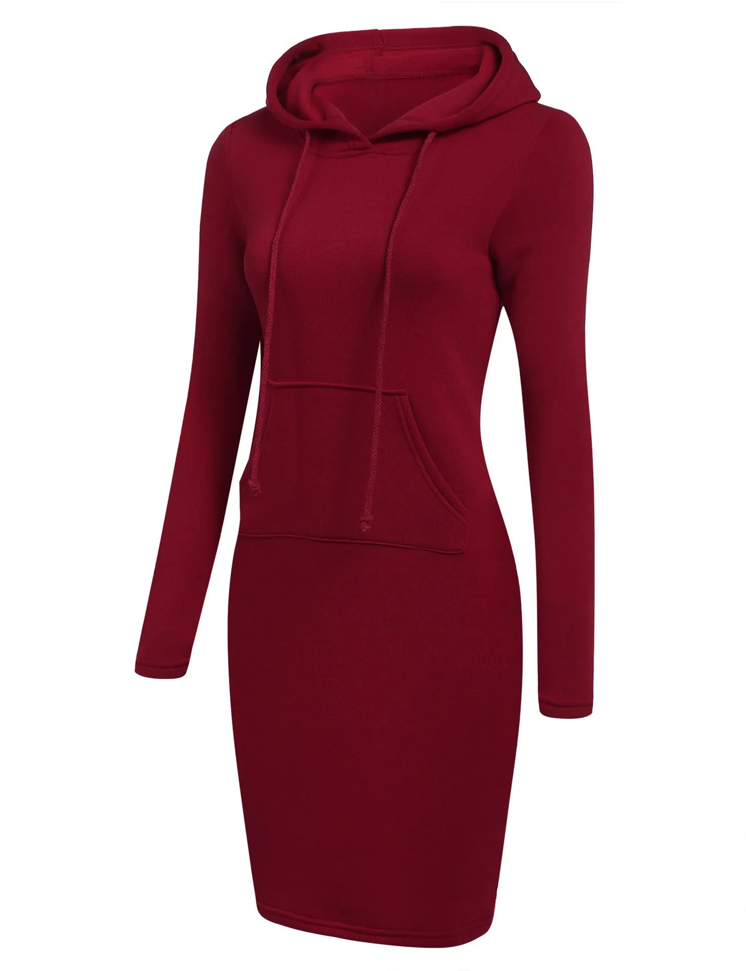 Long Sleeve Hoodie Dress with Pockets – Slim Fit Casual Style - 3KDyn