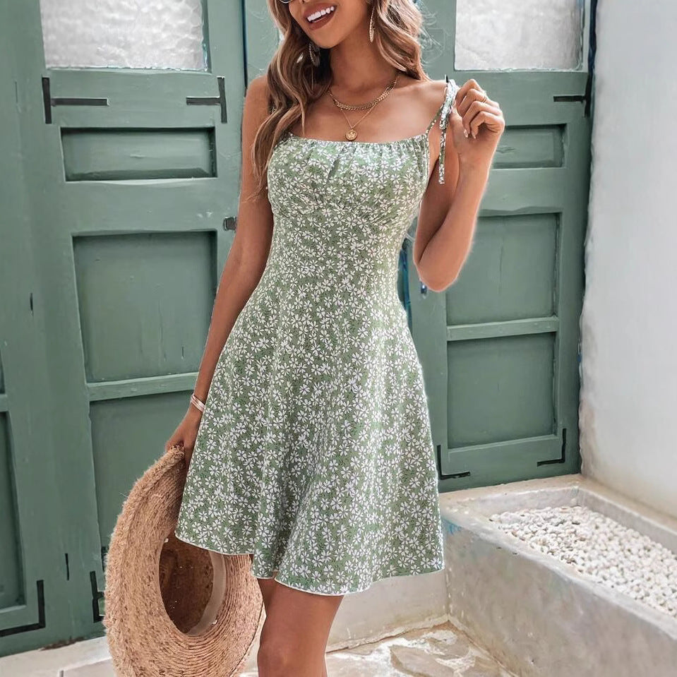 Women's Summer Floral Spaghetti Strap Sundress - 3KDyn