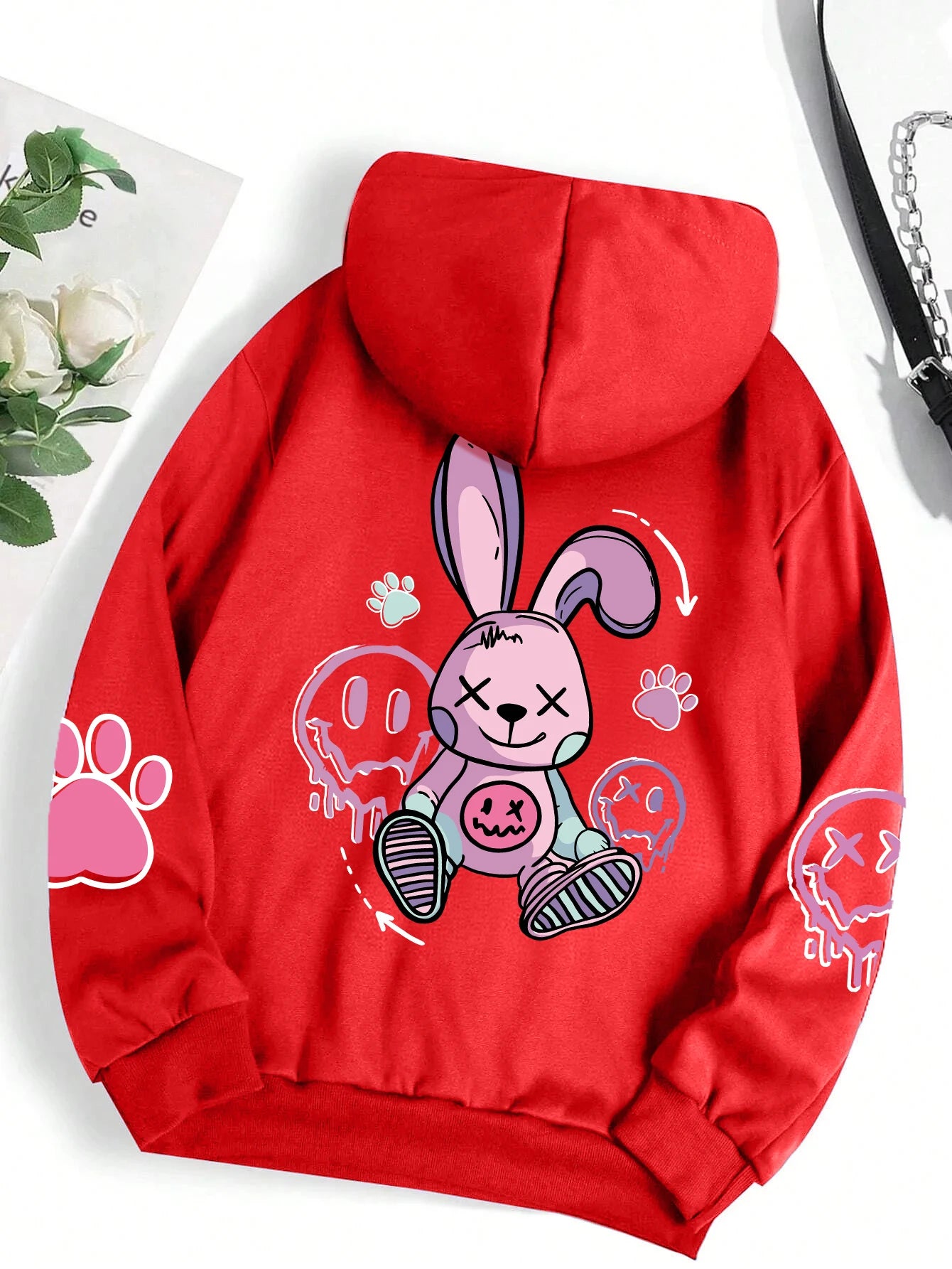 Cartoon Bunny Oversize Hoodie – Women’s Streetwear - 3KDyn