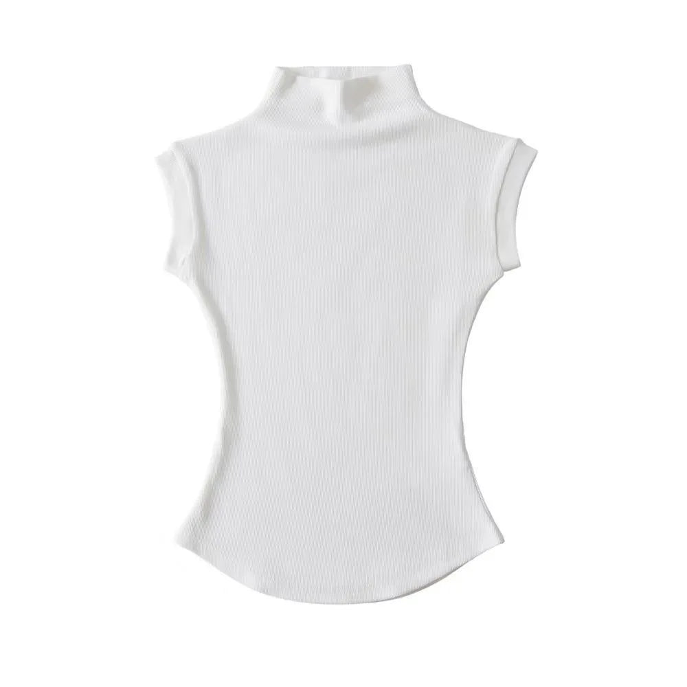 Women's Sleeveless Turtleneck Tank Top – Stretchy Slim Fit Mock Neck - 3KDyn