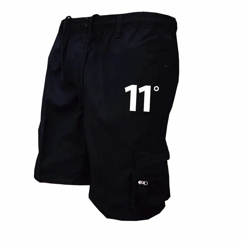 Outdoor Cargo Shorts Male Overalls Elastic Waist Cycling Shorts Multi-pockets Loose Work Shorts Beach Sport Printed Trousers - 3KDyn