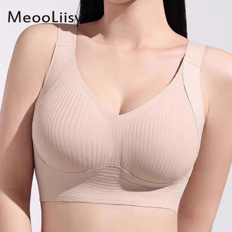 Women's Ribbed Push Up Adjustable Wireless Bra - 3KDyn